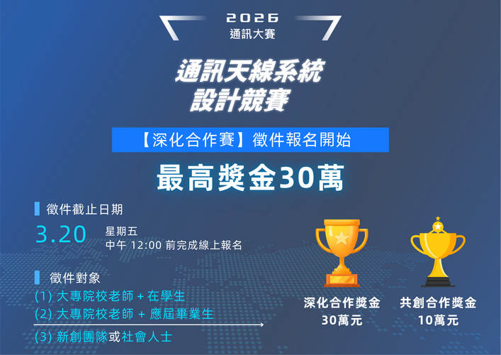 ➠<社會責任> 本中心翁金輅教授擔任由經濟部產業發展署主辦之『2026通訊天線系統設計競賽』 之評審團召集人圖片